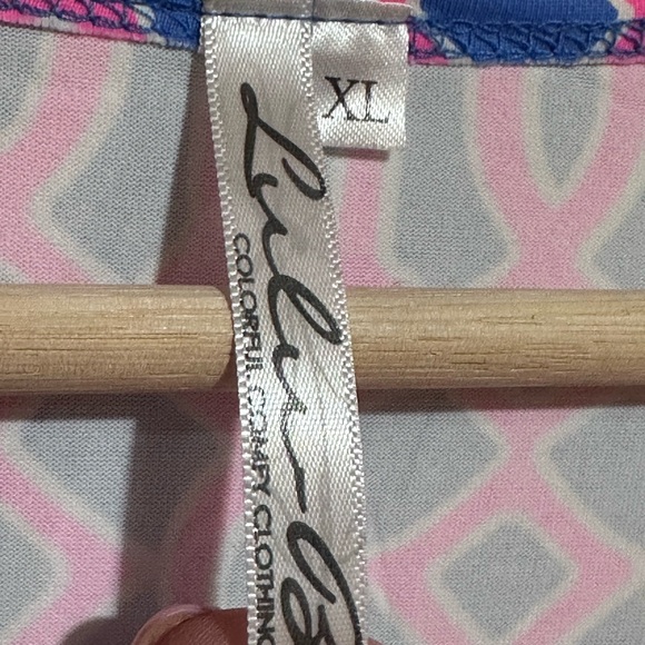 Lulu B 3/4 sleeve travel dress XL hot pink geometric "sea knot" pattern - Picture 4 of 8